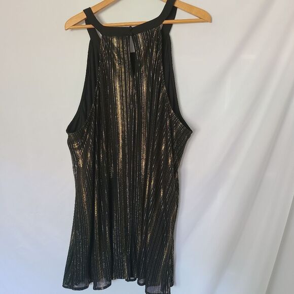 Torrid Black Gold Stripe Goddess Tunic Sleeveless NWT - Picture 5 of 6